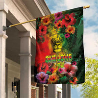 Hawaiian Reggae Garden Flag Tropical Plants and Tribal Kakau Tattoo-One Love Jawaiian LT03 House Flag Reggae - Polynesian Pride