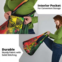 Hawaiian Reggae Grocery Bag Tropical Plants and Tribal Kakau Tattoo-One Love Jawaiian LT03 - Polynesian Pride