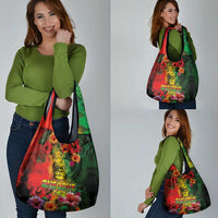Hawaiian Reggae Grocery Bag Tropical Plants and Tribal Kakau Tattoo-One Love Jawaiian LT03 - Polynesian Pride