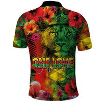 Hawaiian Reggae Polo Shirt Tropical Plants and Tribal Kakau Tattoo-One Love Jawaiian LT03 - Polynesian Pride