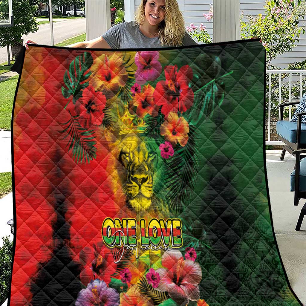 Hawaiian Reggae Quilt Tropical Plants and Tribal Kakau Tattoo-One Love Jawaiian LT03 Reggae - Polynesian Pride