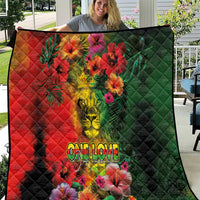 Hawaiian Reggae Quilt Tropical Plants and Tribal Kakau Tattoo-One Love Jawaiian LT03 Reggae - Polynesian Pride
