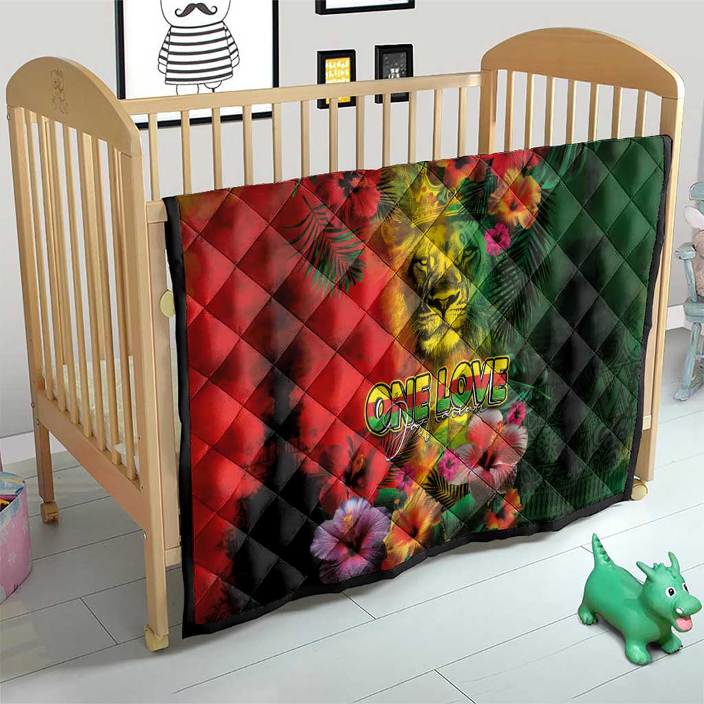 Hawaiian Reggae Quilt Tropical Plants and Tribal Kakau Tattoo-One Love Jawaiian LT03 - Polynesian Pride
