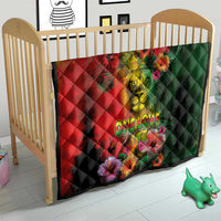 Hawaiian Reggae Quilt Tropical Plants and Tribal Kakau Tattoo-One Love Jawaiian LT03 - Polynesian Pride