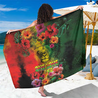 Hawaiian Reggae Sarong Tropical Plants and Tribal Kakau Tattoo-One Love Jawaiian LT03 One Size 44 x 66 inches Reggae - Polynesian Pride