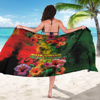 Hawaiian Reggae Sarong Tropical Plants and Tribal Kakau Tattoo-One Love Jawaiian LT03 - Polynesian Pride