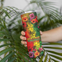 Hawaiian Reggae Skinny Tumbler Tropical Plants and Tribal Kakau Tattoo-One Love Jawaiian LT03 - Polynesian Pride