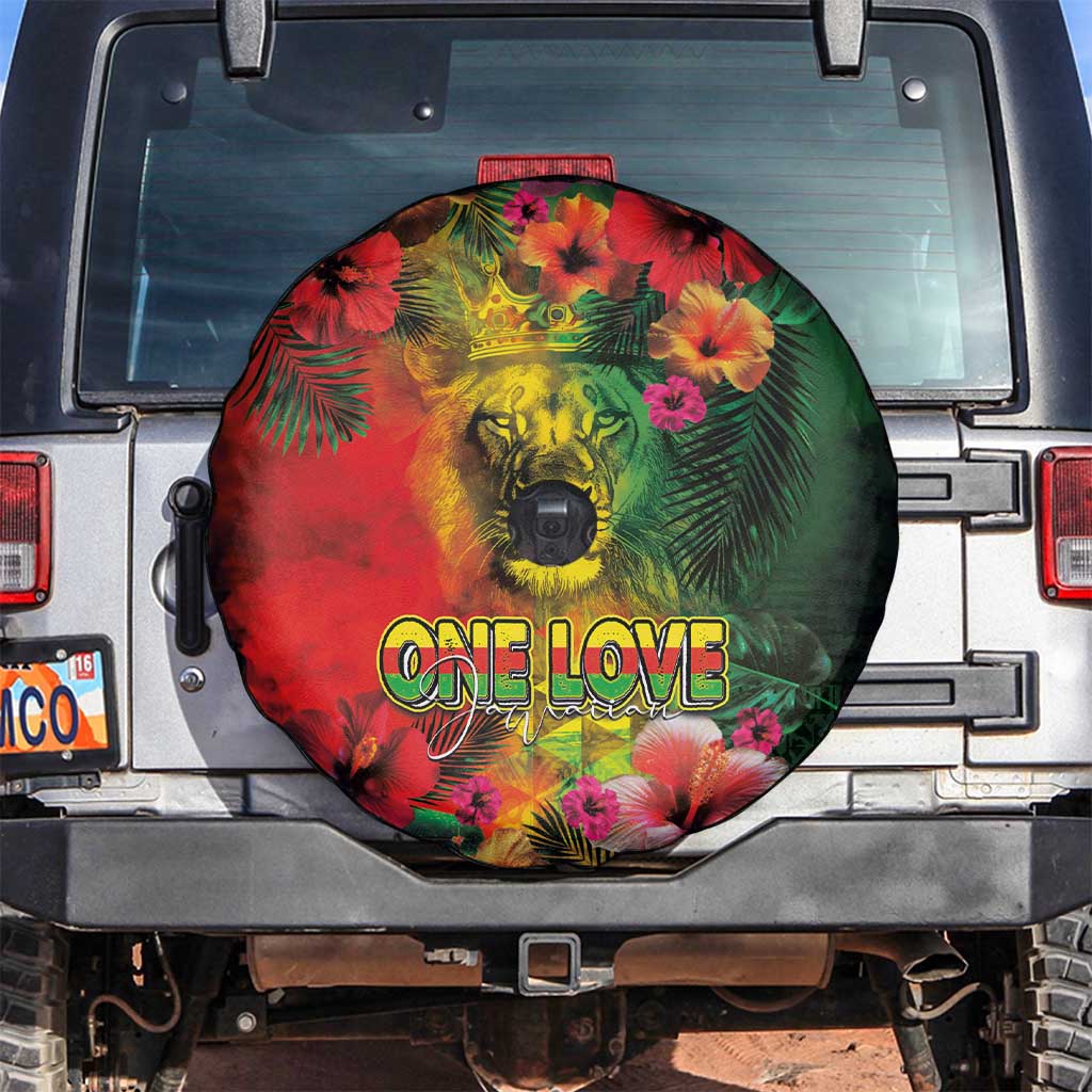 Hawaiian Reggae Spare Tire Cover Tropical Plants and Tribal Kakau Tattoo-One Love Jawaiian LT03 Reggae - Polynesian Pride