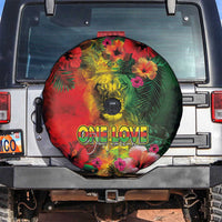 Hawaiian Reggae Spare Tire Cover Tropical Plants and Tribal Kakau Tattoo-One Love Jawaiian LT03 Reggae - Polynesian Pride