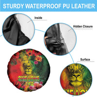 Hawaiian Reggae Spare Tire Cover Tropical Plants and Tribal Kakau Tattoo-One Love Jawaiian LT03 - Polynesian Pride