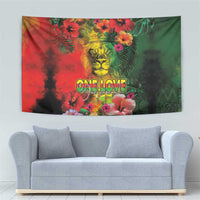 Hawaiian Reggae Tapestry Tropical Plants and Tribal Kakau Tattoo-One Love Jawaiian LT03 - Polynesian Pride