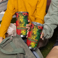 Hawaiian Reggae Tumbler Cup Tropical Plants and Tribal Kakau Tattoo-One Love Jawaiian LT03 - Polynesian Pride