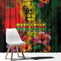 Hawaiian Reggae Window Curtain Tropical Plants and Tribal Kakau Tattoo-One Love Jawaiian LT03 - Polynesian Pride