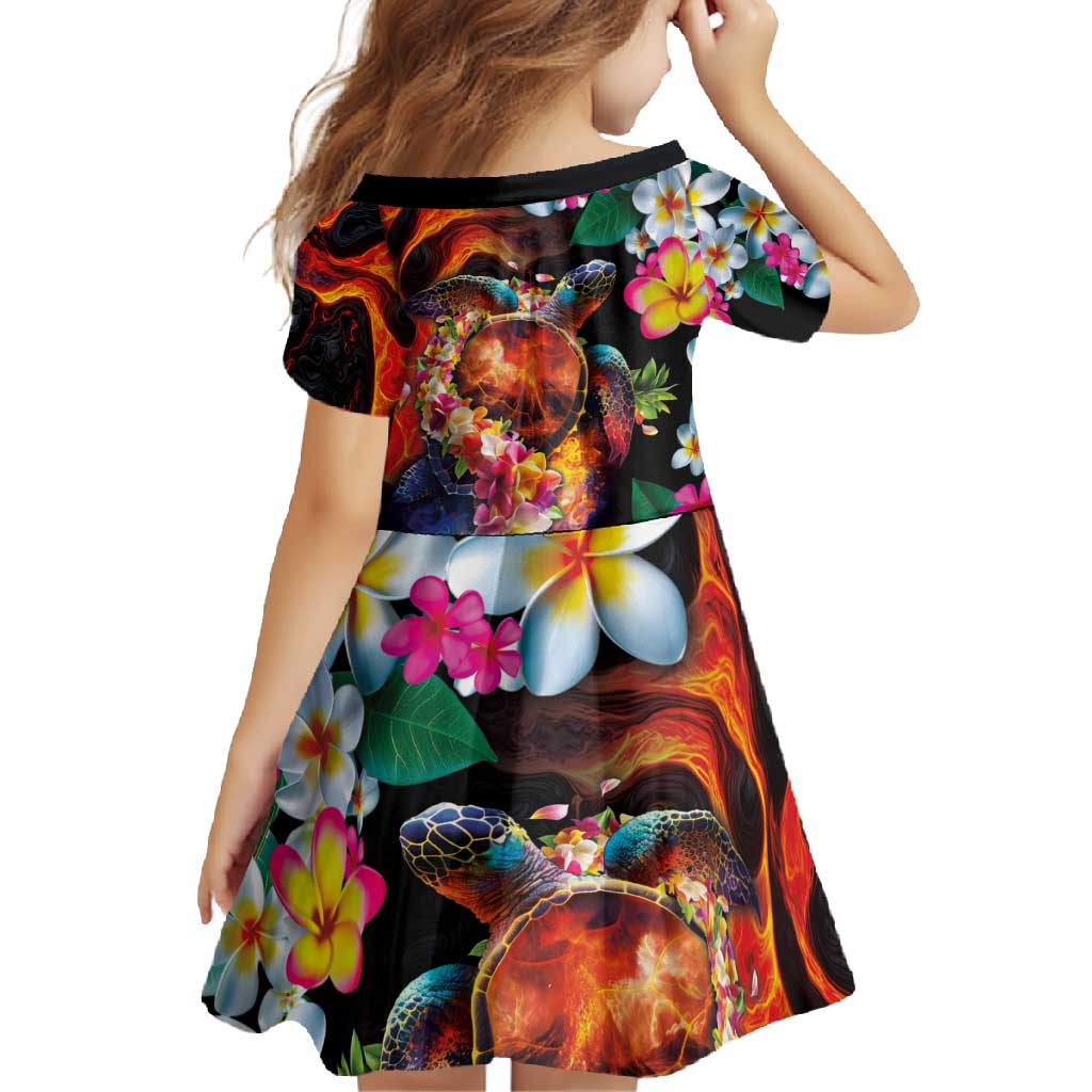 Hawaiian Lei Day Family Matching Summer Maxi Dress and Hawaiian Shirt Colorful Plumeria and Volcanic Turtle with Abstract Lava Texture LT03 - Polynesian Pride