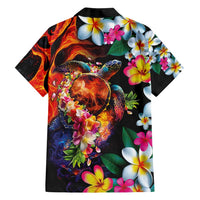 Hawaiian Lei Day Family Matching Summer Maxi Dress and Hawaiian Shirt Colorful Plumeria and Volcanic Turtle with Abstract Lava Texture LT03 - Polynesian Pride