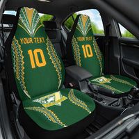 Custom Cook Islands Rugby League Car Seat Cover Tatau Tribal Pattern-Special Edition Green Color LT03 One Size Green-Yellow - Polynesian Pride