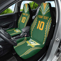 Custom Cook Islands Rugby League Car Seat Cover Tatau Tribal Pattern-Special Edition Green Color LT03 - Polynesian Pride