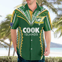 Custom Cook Islands Rugby League Hawaiian Shirt Tatau Tribal Pattern-Special Edition Green Color LT03 - Polynesian Pride