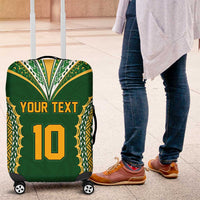 Custom Cook Islands Rugby League Luggage Cover Tatau Tribal Pattern-Special Edition Green Color LT03 Green-Yellow - Polynesian Pride