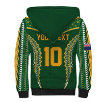 Custom Cook Islands Rugby League Sherpa Hoodie Tatau Tribal Pattern-Special Edition Green Color LT03 - Polynesian Pride