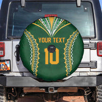 Custom Cook Islands Rugby League Spare Tire Cover Tatau Tribal Pattern-Special Edition Green Color LT03 Green-Yellow - Polynesian Pride