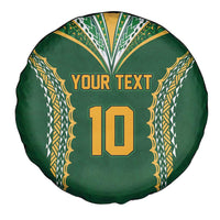 Custom Cook Islands Rugby League Spare Tire Cover Tatau Tribal Pattern-Special Edition Green Color LT03 - Polynesian Pride