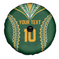 Custom Cook Islands Rugby League Spare Tire Cover Tatau Tribal Pattern-Special Edition Green Color LT03 - Polynesian Pride