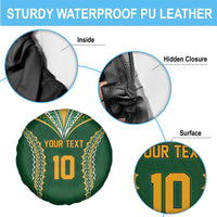 Custom Cook Islands Rugby League Spare Tire Cover Tatau Tribal Pattern-Special Edition Green Color LT03 - Polynesian Pride
