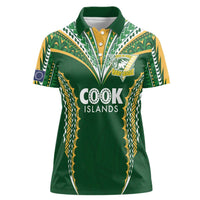 Custom Cook Islands Rugby League Women Polo Shirt Tatau Tribal Pattern-Special Edition Green Color LT03 Female Green-Yellow - Polynesian Pride