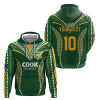 Custom Cook Islands Rugby League Zip Hoodie Tatau Tribal Pattern-Special Edition Green Color LT03 - Polynesian Pride