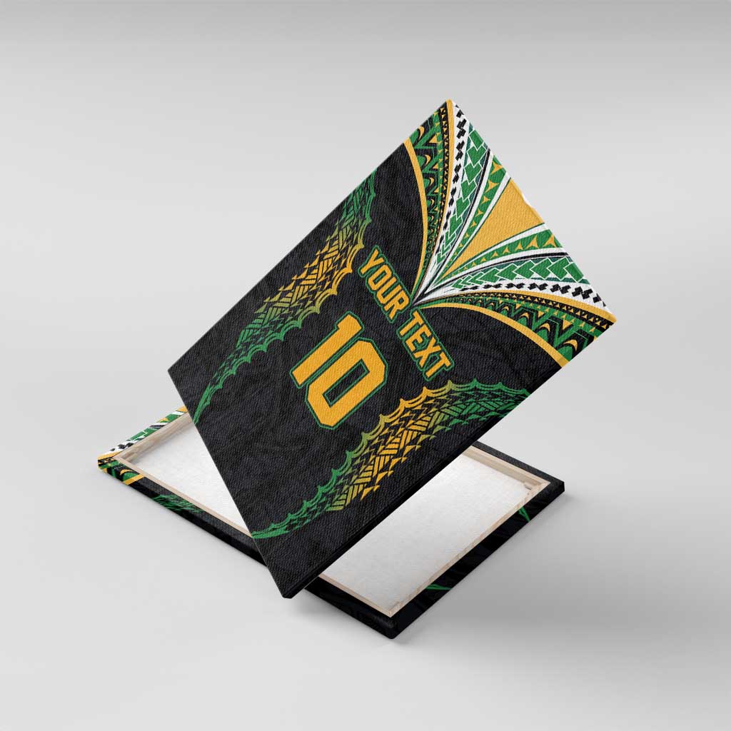 Custom Cook Islands Rugby League Canvas Wall Art Tatau Tribal Pattern-Special Edition Black Color