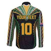 Custom Cook Islands Rugby League Family Matching Long Sleeve Bodycon Dress and Hawaiian Shirt Tatau Tribal Pattern-Special Edition Black Color LT03 - Polynesian Pride