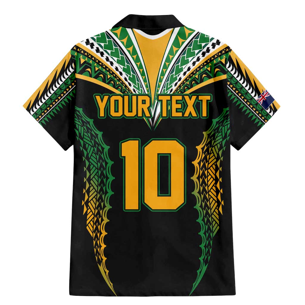 Custom Cook Islands Rugby League Family Matching Mermaid Dress and Hawaiian Shirt Tatau Tribal Pattern-Special Edition Black Color LT03 - Polynesian Pride