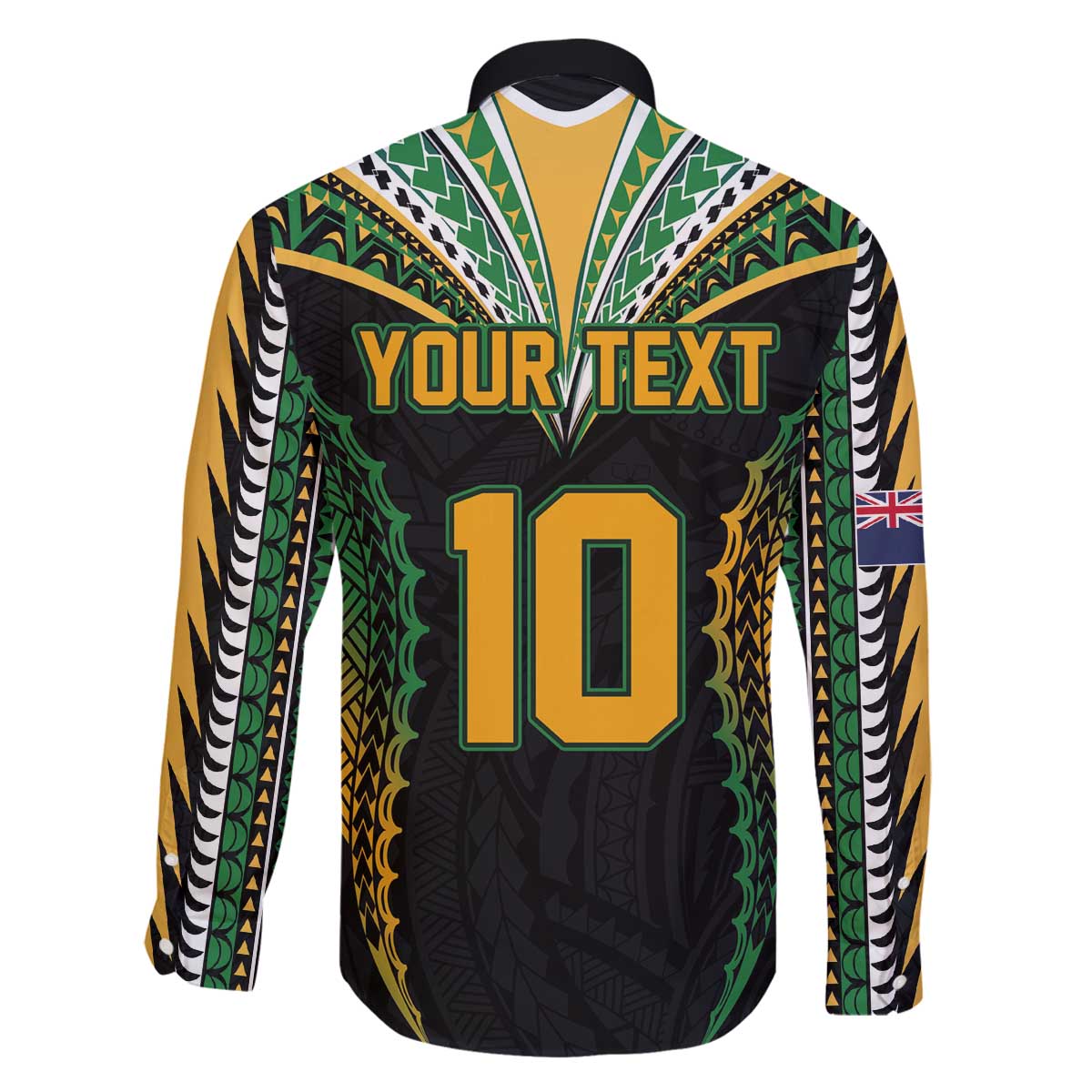 Custom Cook Islands Rugby League Family Matching Off The Shoulder Long Sleeve Dress and Hawaiian Shirt Tatau Tribal Pattern-Special Edition Black Color LT03 - Polynesian Pride