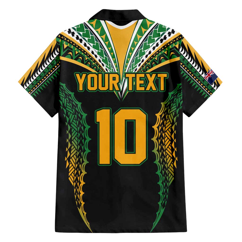 Custom Cook Islands Rugby League Family Matching Tank Maxi Dress and Hawaiian Shirt Tatau Tribal Pattern-Special Edition Black Color LT03 - Polynesian Pride