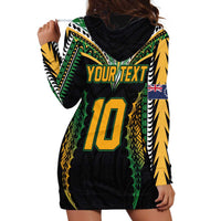 Custom Cook Islands Rugby League Hoodie Dress Tatau Tribal Pattern-Special Edition Black Color LT03 - Polynesian Pride