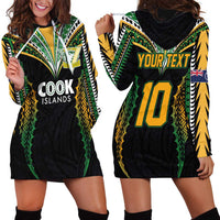 Custom Cook Islands Rugby League Hoodie Dress Tatau Tribal Pattern-Special Edition Black Color LT03 - Polynesian Pride
