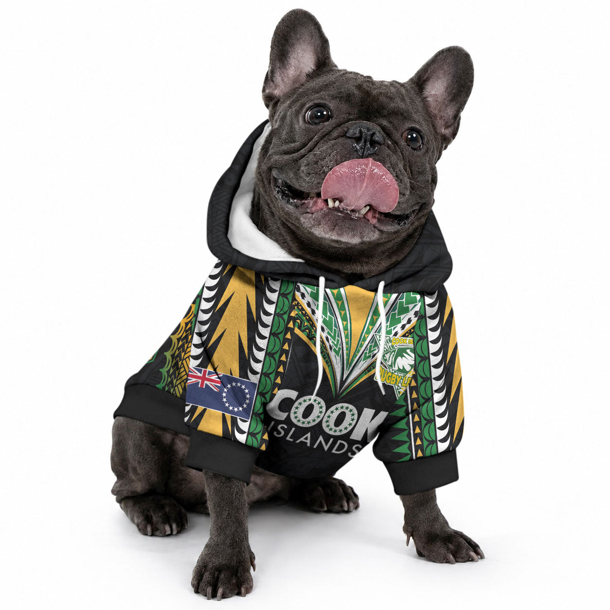 Custom Cook Islands Rugby League Pet Hoodie