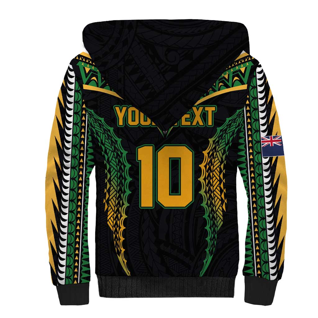 Custom Cook Islands Rugby League Sherpa Hoodie Tatau Tribal Pattern-Special Edition Black Color