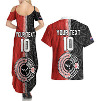 Custom Tonga and New Zealand Rugby Couples Matching Summer Maxi Dress and Hawaiian Shirt Maori Mix Ngatu Pattern LT03 - Polynesian Pride