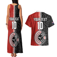 Custom Tonga and New Zealand Rugby Couples Matching Tank Maxi Dress and Hawaiian Shirt Maori Mix Ngatu Pattern LT03 - Polynesian Pride