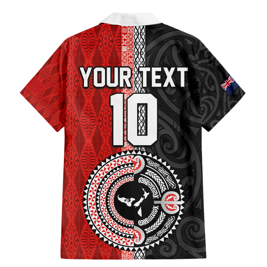 Custom Tonga and New Zealand Rugby Family Matching Mermaid Dress and Hawaiian Shirt Maori Mix Ngatu Pattern LT03 - Polynesian Pride
