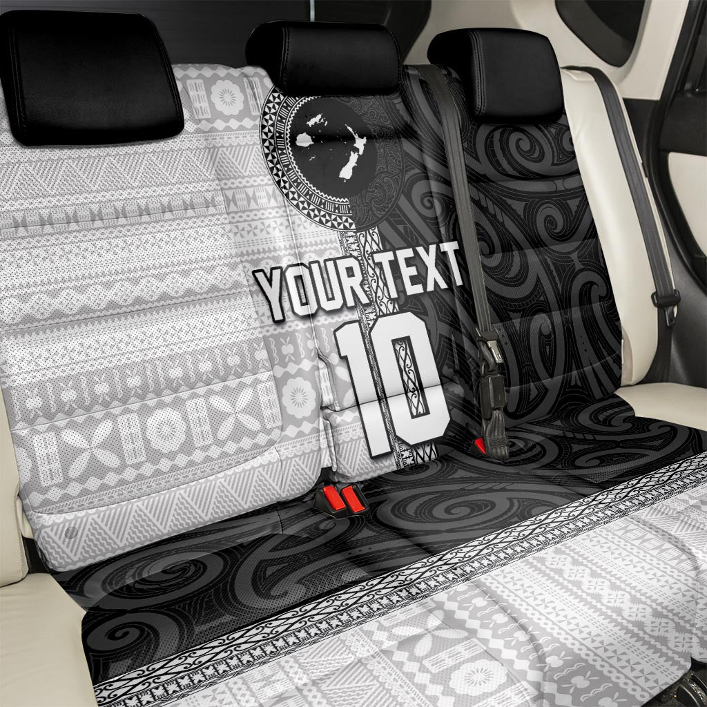Custom Fiji and New Zealand Rugby Back Car Seat Cover Tapa Mix Maori Pattern LT03 - Polynesian Pride