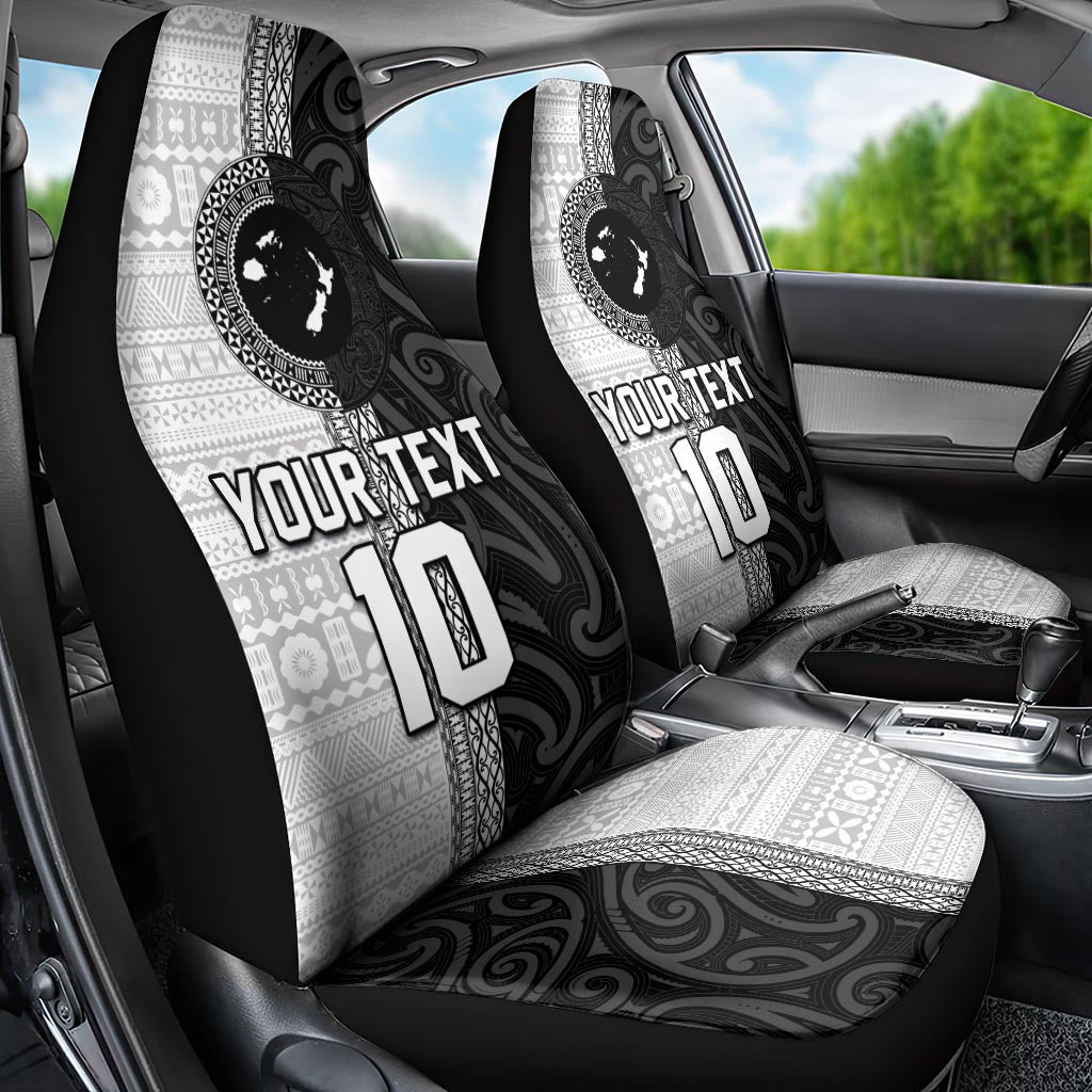 Custom Fiji and New Zealand Rugby Car Seat Cover Tapa Mix Maori Pattern LT03 - Polynesian Pride