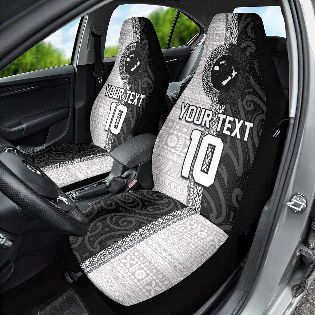 Custom Fiji and New Zealand Rugby Car Seat Cover Tapa Mix Maori Pattern LT03 - Polynesian Pride