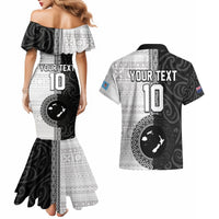 Custom Fiji and New Zealand Rugby Couples Matching Mermaid Dress and Hawaiian Shirt Tapa Mix Maori Pattern LT03 - Polynesian Pride