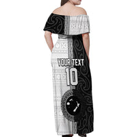 Custom Fiji and New Zealand Rugby Family Matching Off Shoulder Maxi Dress and Hawaiian Shirt Tapa Mix Maori Pattern LT03 - Polynesian Pride