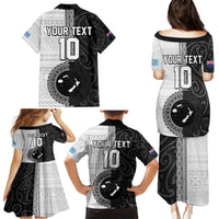 Custom Fiji and New Zealand Rugby Family Matching Puletasi and Hawaiian Shirt Tapa Mix Maori Pattern LT03 - Polynesian Pride