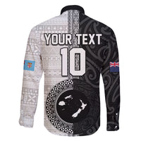 Custom Fiji and New Zealand Rugby Family Matching Puletasi and Hawaiian Shirt Tapa Mix Maori Pattern LT03 - Polynesian Pride