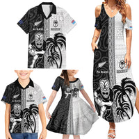 Custom Fiji and New Zealand Rugby Family Matching Summer Maxi Dress and Hawaiian Shirt Tapa Mix Maori Pattern LT03 - Polynesian Pride